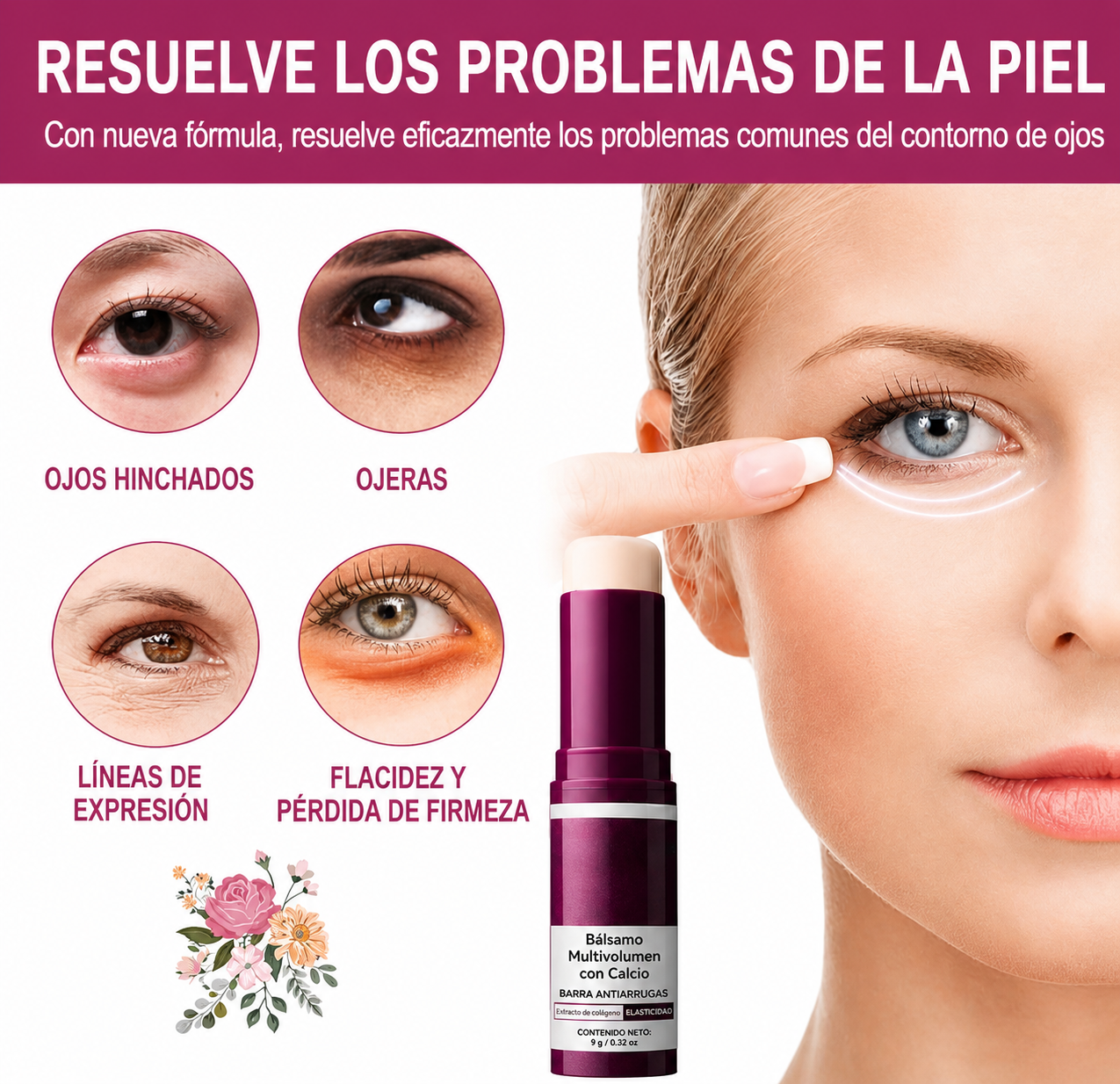 Bálsamo Facial, Reduce al instante líneas de expresión