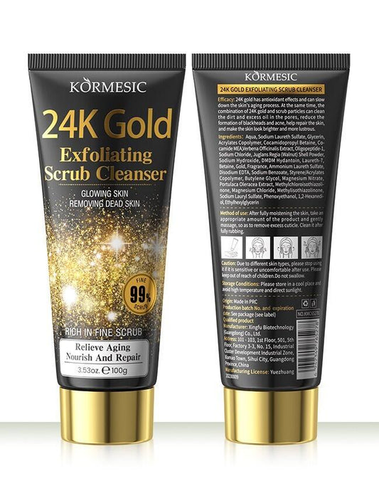 Limpiador Facial Exfoliante 24K – Limpieza Profunda y Renovación con Lujo Dorado
