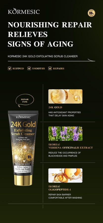 24K Exfoliating Facial Cleanser – 100ml